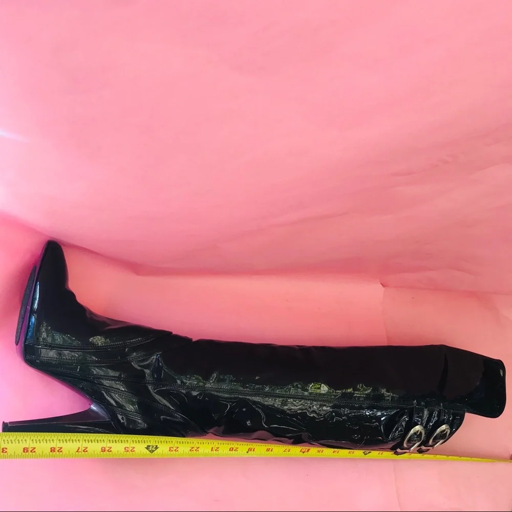 Vintage black Versace patent leather boots